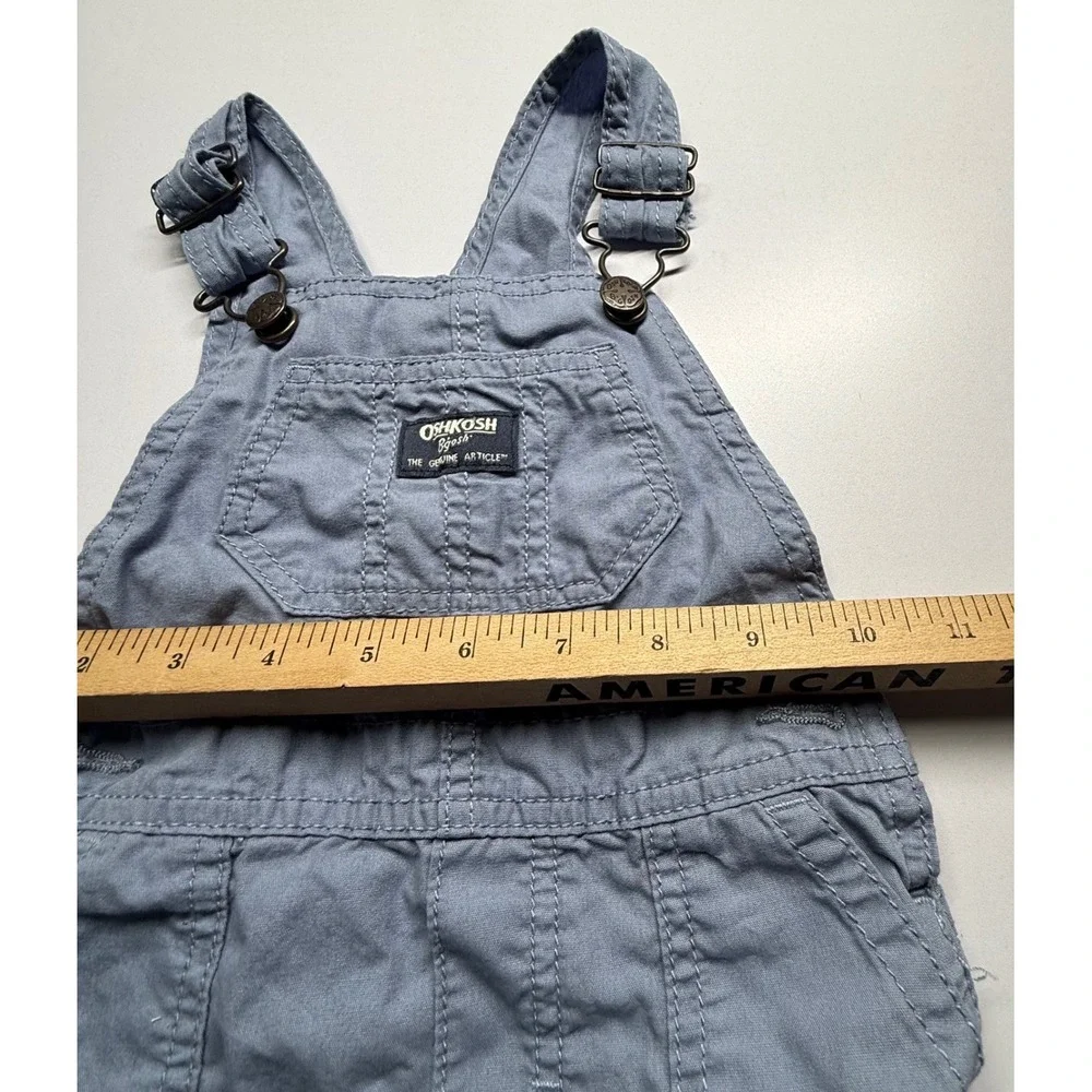 OshKosh B'gosh 18M Blue Cotton Shortalls Short Overalls Baby Unisex